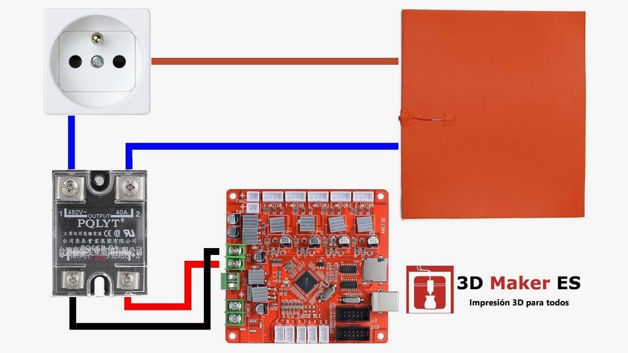 esquema de rele para cama caliente impresora 3d